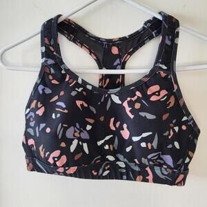 Avia Women's Racerback High Impact Sports Bra black spray of color sz M 8-10